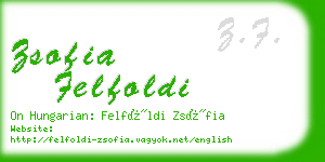 zsofia felfoldi business card